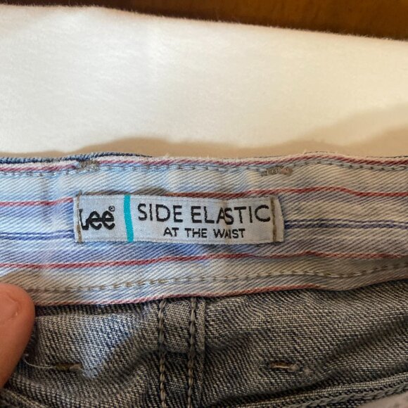 Lee Side Elastic At The Waist 14 Medium Cotton Blend Blue Jeans - Picture 5 of 8